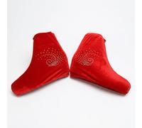Harilla Ice Skate Covers Figure Skate Covers Boot Covers Blade Guards With Elastic Cuff And Smooth Cushioned Velvet For Secure Hold Suitable for skaters ice practice home storage, Red
