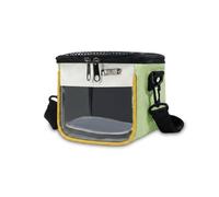 Harilla Industrial Carrier Pet Transport Bag Soft Sided Portable Nylon Construction Mesh Ventilation Panel Transparent Viewing Window Suitable for Life, Green