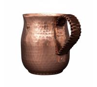 Harilla Industrial Jug Copper Tea Pitcher Milk Warmer Cup Hammered Texture Mug with Solid Feel for Serving Hot Drinks and Service Suitable for Home use, Copper, 580ml