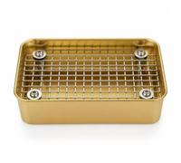 Harilla Industrial Pan Small Tray Pet Toilet Tray Wire Grate Pan Stainless Steel Construction With Removable Grate And Corner Fasteners Suitable for, Gold, Small