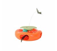Harilla Industrial Toy Butterfly Teaser Interactive Pet Toy Rotating Motion Toy With Track PP Electronic Module For Indoor Engagement Suitable for shy cats quiet rooms, Persimmon Orange