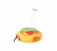 Harilla Industrial Toy Butterfly Teaser Interactive Pet Toy Rotating Motion Toy With Track PP Electronic Module For Indoor Engagement Suitable for shy cats quiet rooms, Golden Gourd