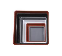 Harilla Industrial Tray Square Flower Saucer Strong PP Saving Design One-Piece Construction Drip Tray Suitable for Indoor Plants Office Desks Outdoor Patio, 36.5x36.5x4cm