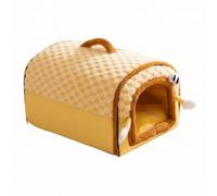 Harilla Insulated Sleeping Shelter Pet House Bed Tunnel With Private Den Opening Padded Body And Lightweight Carry Handle, Yellow, 2XL Recommended For Pets Under 60 Catties