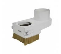 Harilla Iron Dust Cover CNC Spindle Dust Shoe Dust Collector Brush Engraving Machine Guard with Dense Nylon Bristles Knob Stable Fit Multi Diameter Compatible , 125MM , White Iron Push-Pull