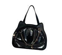 Harilla Ita Bag Zipper Closure Fashion Clear Shoulder Bag for Girls Birthday Gift, Black