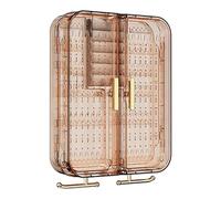 Harilla Jewelry Holder Organizer Jewelry Hanger Wall Mounted Storage Dustproof Jewelry Box Jewelry Cabinet for Necklaces Bracelets, Brown