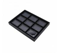 Harilla Jewelry Storage Container Jewelry Display Tray Organizer Case Box with Black Frame and Silver Tone Edges for Clear, 20-Slot Empty Tray