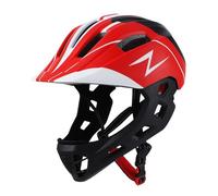 Harilla Kids Full Face Helmet Boys Child Bicycle Helmet Removable Mountain Bike Helmets Adjustable Cushioning Sporting Road Cycling Helmets for Kids Boys Girls Children Bicycling, Red