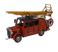 Harilla Ladder Fire Vehicle Retro Truck Model Collectible Engine Decor Toy Iron Construction With Detailed Panels And Visible Wheels suitable for living room