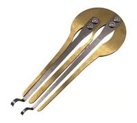 Harilla Lightweight Jaw with Central Tine | Thin Metal Body, Mouth with Hooked End, Musical Instrument, for Music gatherings, Travel, instrumentalists, Gold, 60, Double String