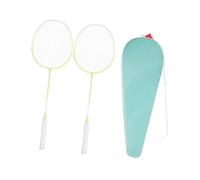 Harilla Luminous Badminton Rackets Set Badminton Racquet Comfortable Grip Beginner Indoor Outdoor Glow in The Dark with Organizer Bag, Yellow