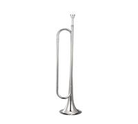 Harilla Marching Bugle, Scout Bugle, Portable Brass Instrument, Blowing Bugle Trumpet for Orchestra Band Stage Performance Children, silver Bb