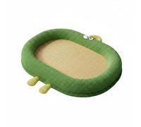 Harilla Mat Cooling Dog Bed Frog Shaped Pet Mat With Breathable Edges Sponge Padding Dampness Resistant Surface Suitable for small dogs summer naps bedroom, Grass Green, M 50 40cm
