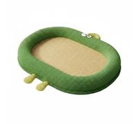 Harilla Mat Cooling Dog Bed Frog Shaped Pet Mat With Breathable Edges Sponge Padding Dampness Resistant Surface Suitable for small dogs summer naps bedroom, Grass Green, L 60 45cm