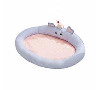 Harilla Mat Cooling Pet Bed Round Dog Mattress Raised Edge Nest Sponge Smooth Texture Reduces Coat Snagging Fast Heat Dispersal Suitable for, Bondi Blue, L 65 50 16cm For Pets Under 20 Catties