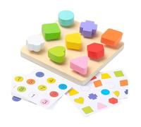 Harilla Matching Board Game Wooden Puzzle Block Sorting Kindergarten Cognitive for 3 4 5 Year Old Early Education Twist and Turnable, Shape Matching