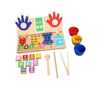 Harilla Math Manipulatives Number Counting Block Wooden Fine Motor Skills Educational Learning Toy for Kindergarten Birthday Gifts