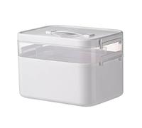 Harilla Medical Organizer First Aid Box Empty Case with Handle Bin Container Storage Box for Home Living Room Sewing Family, 24x16.3x15.7cm 2Tier