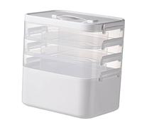 Harilla Medical Organizer First Aid Box Empty Case with Handle Bin Container Storage Box for Home Living Room Sewing Family, 24x16.3x23.7cm 4Tier