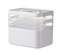 Harilla Medical Organizer First Aid Box Empty Case with Handle Bin Container Storage Box for Home Living Room Sewing Family, 24x16.3x19.7cm 3Tier