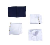 Harilla Medieval Performance Suit Cosplay Set With Dark Navy Coat Inner Shirt White Vest Pants Decorative Neck Bow Polyester Suitable for Stage Acts Theater, XXL