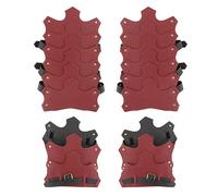 Harilla Medieval repeat Medieval Lace up Buckle Boots Leg Guards PU leather Boot Cover for Drama Props Halloween Movie, Burgundy