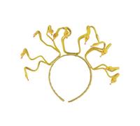 Harilla Medusa Headband Snake Hair Accessories for Women and Girls,Costume Props,Headpiece for Role Play,Stage Performances,Birthday, yellow gold