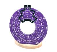 Harilla Melody Chords Tool Melody Tool with Wooden Base Round Music Melody Tool Circle of Fifths Wheel for Bass Piano Notes Chords, violet with base
