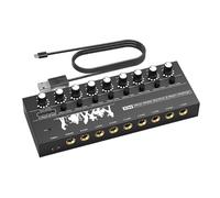 Harilla Mini Audio Mixer Line Mixer for sub Mixing Professional Portable Low Noise Stereo/Mono for Computer Phone Speaker Club Stage, 8 Channel