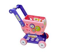 Harilla Mini Shopping Cart Toy Small Trolley Early Educational Interactive Supermarket Handcart Model for Kids Ages 3 and up Gift, Pink with Color Box