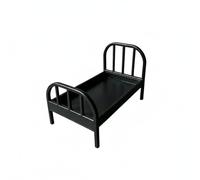 Harilla Miniature Bed Dollhouse Bed Toy Bed Model Bed Display Furniture With Plain Sleeping Base For Realistic Room Arranging Suitable for dollhouse decoration pretend play model interiors, Black