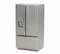 Harilla Miniature Kitchen Scene Dollhouse Refrigerator Appliance Furniture Accessory With Realistic Doors And Storage Shelves In Wood Suitable for collectors, Silver Gray