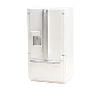 Harilla Miniature Kitchen Scene Dollhouse Refrigerator Appliance Furniture Accessory With Realistic Doors And Storage Shelves In Wood Suitable for collectors, White