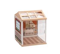 Harilla Miniature Scene Display Model Kit Display Toy With Sloped Roof Frame And Printed Interior Paper Materials Stable Structure Suitable for hobbyists