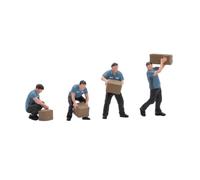 Harilla Miniature Vehicle Scene Worker Figurines Set Diorama Figures Models Resin Hand-Painted With Boxes suitable for construction scenes storage rooms miniature markets office displays