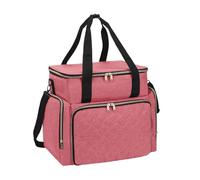 Harilla Nail Polish Organizer Carrying Case Portable with Sturdy Handles Gel Polish Travel Bag Storage Box for Salon Home Nail Lamp, Red