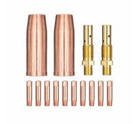 Harilla Nozzle Assembly MIG Torch Replacement Set Consumables Nozzle Sleeves Threaded Connectors Electrical Terminal Tips Copper Brass Build For Smooth Gas