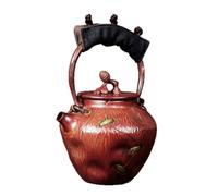 Harilla Outdoor Copper Kettle Pure Copper Teapot Water Pot Camping Kettle with Compact Body and Carved Knob Lid Suitable for Tea Gatherings Tabletop Serving Home use