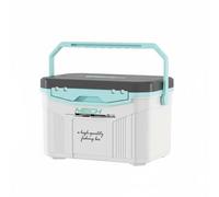 Harilla Outdoor Fishing Case Insulated Box Chiller Container With Versatile Utility Acts As Tackle Storage And Chilled Food Carrier Maintains Low Temperatures, Blue White