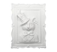 Harilla Paintable Cat Figurine Cat Statue to Paint Display 3D Embossed Frame Plaster Animal Painting DIY Unpainted for Classroom, Male Cat
