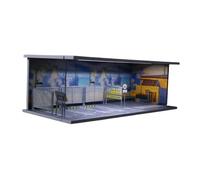 Harilla Parking Lot Model Diorama Miniature Architectural Scene 1/64 Collectibles Table Ornament for Men Car Enthusiasts, Sunset pattern