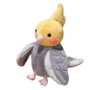 Harilla Parrot Hand Puppet Toy Parrot Doll Lifelike Cute Stuffed Animal Bird Doll for Teaching Telling Story Role Play, Yellow and Gray
