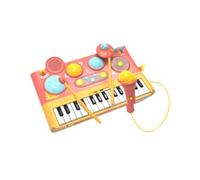 Harilla Percussion Instrument Piano Keyboard Toy Piano Preschool Toy with A Microphone Musical Learning Toy for Birthday Girls Boys, Red