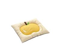 Harilla Pet Bed Mat Square Mat Cushion Pad With Bolstered Rim Soft Thick Oxford Cloth Washable Surface Fruit Pattern Suitable for daily resting sleeping crate, Yellow, 40 50