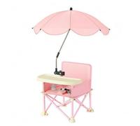 Harilla Portable Child Seat Folding High Chair Travel Feeding Chair Toddler Dining Seat with Tray and Adjustable Canopy for Outdoor picnics Camping Beach Trips supervised Snacks, Pink, Pink