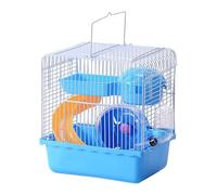 Harilla Portable Hamster Cage with Handle with Ventilation for Outdoor Trips 9x6.7x10.2inch Multifunctional Chinchilla Carrier, Blue