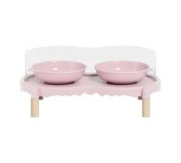 Harilla Raised Cat Bowls Made of, Raised Cat Food Bowl with Protection, Food And Water Bowl Set for on The Go, Pink