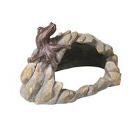 Harilla Reptile Hideout Cave Ornament, Novelty Supplies Terrarium Decoration, Resin Rock Hide Cave for Gecko Tortoise Turtles Snakes