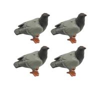 Harilla Resin Figurine Miniature Pigeon Model Statue Ornament Sculpture With Crafted Form And Visual Character Suitable for city dioramas park miniatures, Grey Pigeon, 4 Pieces, 1 64 Scale, 5mm Size
